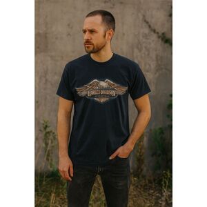 Harley Davidson Black Santa Fe Motorcycle T Shirt Tee Top  Mens Size Large